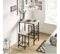 SoBuy OGT10-N Set de 1 Table + 2 Tabourets avec repose-pieds Table haute cuisine Bois G