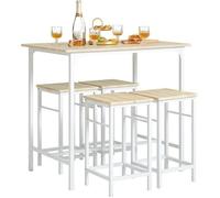 OGT11-WN Set de 1 Table + 4 Tabourets Ensemble Table de Bar Bistrot + 4 Tabourets