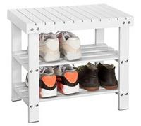 SoBuy Étagère à Chaussures en Bambou, Charge Max 90 kg, Garantie 2 Ans, Blanche Blanc