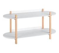 SoBuy Étagère de Rangement 2 Niveaux en Bois, Console de Table Grise