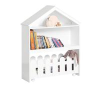 Sobuy Étagère Enfant Organisateur Jouets Et Livres En Forme Maison Avec 1 Tiroirs À Roulettes, Kmb52-W Multicolore