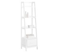 SoBuy Étagère Style échelle Étagère à Livres Bibliothèque Étagère de Rangement avec étagères et tiroir, 44P x 40l x 160H cm Blanc, FRG116-K-W