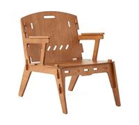 SoBuy Fauteuil Design Salon Ergonomique Chaise Fauteuil de Salon Confortable Fauteuil de Bureau, Hauteur d'assise 35cm, Structure Assemblée en Tenons et Mortaises, 55x72x70 cm, HFST02-BR