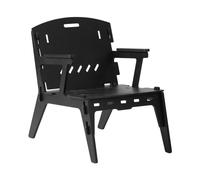 SoBuy Fauteuil Design Salon Ergonomique Chaise Fauteuil de Salon Confortable Fauteuil de Bureau, Hauteur d'assise 35cm, Structure Assemblée en Tenons et Mortaises, 55x72x70 cm, HFST02-SCH