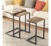 SoBuy FBT102-F Set de 3 tables d'appoint Table basse empilable Table basse Table de soins Table de salon