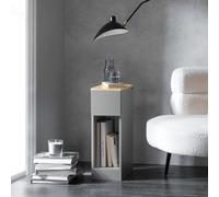 SoBuy FBT111-HGx2 Table de nuit 2 pièces avec tiroir Table de salon 2 pièces Table d'appoint étroite Table de nuit Gris clair LHT env. : 20x60x35cm