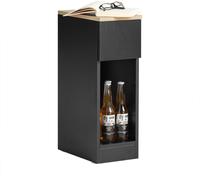 SoBuy FBT111-SCH Table de nuit avec tiroir pour boxspring Table de canapé Table d'appoint étroite Table de nuit Commode de nuit noire LHT env. : 20x60x35cm