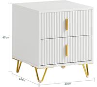Sobuy Fbt115-W Table De Chevet Avec 2 Tiroirs Table De Nuit Bout De Canapé Table D'appoint Table Téléphone Table De Café Table De Lit, Blanc Multicolore