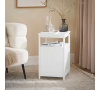 SoBuy FBT117-W Table de chevet Boxspring Table d'appoint étroite Table de canapé Table de téléphone Table de chevet Table d'impression Blanc LHT env. 35x61x40cm