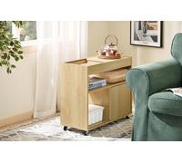 SoBuy FBT152-N Chariot pour armoire à dossiers Table d'imprimante Support pour imprimante Caisson roulant avec 4 roulettes Armoire de stockage Armoire pour bureau Naturel LHT env. 30x60x30cm