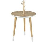 Sobuy fbt38-wn table café design avec support à tasses table d’appoint ronde - 3 pieds Marron G