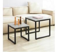 SoBuy FBT42-HG Tables Basses Gigognes - Set de 2 - Lot de 2 Tables d'Appoint Empilables Tables Carrée Table Basse