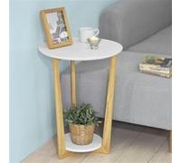 SoBuy FBT52-WN Table Basse Ronde Guéridon Table d'Appoint Table Café - 3 pieds Blanc