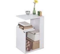 SoBuy FBT69-W Table d'appoint avec 3 étagères Table basse Table de salon blanche Largeur environ 30 x 60 x 40 cm