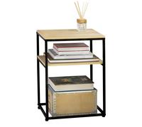 Sobuy Fbt94-N Table D'appoint Bout De Canapé Table Basse Table De Chevet Table De Salon À 2 Niveaux Style Industriel ¿ 45 X 35 X 64cm Ecru