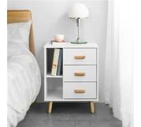 SoBuy FBT95-W Table d’Appoint Bout de Canapé Table de Chevet Table de Nuit avec 3 tiroirs Bois G