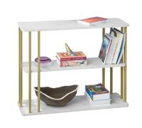 Sobuy Fbt96-G Bout De Canapé De Rectangle Table D'appoint Table De Console D'effet Marbre Cadre Et Pieds En Fer Haute Qualité 80x24x63 Cm - Doré Doré