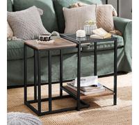 SoBuy FBT99-F Set de 2 tables d'appoint Table basse empilable Table basse Table de café Table d'ordinateur portable Table de soins Table de salon