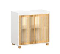 SoBuy FHK14-N Étagère Murale Porte-Manteau Porte-Serviette Mural en bambou avec 3 Crochets