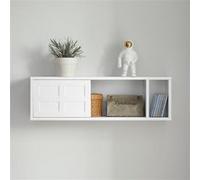 SoBuy FHK18-W Porte-manteau Étagère Murale Meuble d’Entrée Patères Étagère Suspendue Blanc G