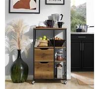 SoBuy FKW111-PF Desserte Roulante Chariot de Cuisine Meuble de Rangement à roulettes Marron G