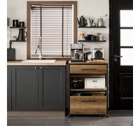 SoBuy FKW118-PF Chariot de service avec 1 coffre de rangement amovible Chariot de cuisine sur roulettes Chariot de bar Vintage LHT env. 60x90x45cm