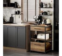 SoBuy FKW118-PF Desserte de Cuisine Roulante Chariot de Cuisine Meuble de Rangement à Marron G