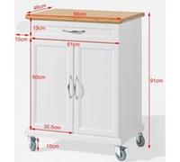 SoBuy FKW13-WN Desserte chariot de cuisine de service meuble de rangement roulant Blanc