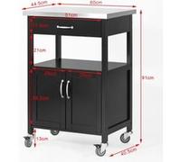 SoBuy FKW22-SCH Desserte de Cuisine Roulante Meuble de Rangement à roulettes Noir