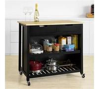 SoBuy FKW74-Sch îlot de Cuisine Buffet Desserte de Cuisine à roulettes Table Roulante Meuble de Rangement