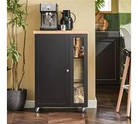 SoBuy FKW75-SCH Chariot de Service Desserte de Cuisine à roulettes Table Roulante Meuble Noir G