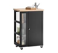 SoBuy FKW75-SCH Chariot de Service Desserte de Cuisine à roulettes Table Roulante Meuble Noir