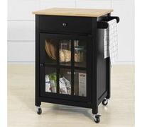 SoBuy FKW98-SCH Chariot de Service Desserte de Cuisine à roulettes Meuble de Rangement Noir G