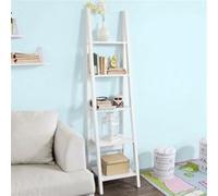 SoBuy® FRG101-W Bibliothèques de salon, Étagère style échelle-5 étages -Blanc Blanc, Blanc