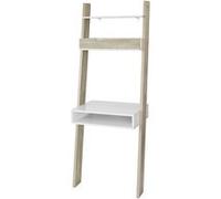 SoBuy FRG111-WN Bibliothèque Étagère de Rangement avec Bureau Cubique et 2 Étagères - L65xP40xH179cm Blanc, Bois