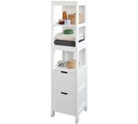 SoBuy FRG126-W Meuble Colonne de Salle de Bain Armoire Toilette Haute Blanc