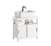 SoBuy FRG128-W Meuble sous-Lavabo Meuble de Salle de Bain Vasque - 1 étage et 2 Portes coulissantes -Blanc