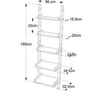 Sobuy® Frg17-W Étagère Murale Style Échelle 5 Niveaux, Étagère Échelle -Blanc, Grand Modèle Blanc