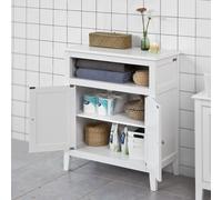 Sobuy Frg204-W Meuble Bas De Salle De Bain Armoire Toilette Buffet Commode ? Blanc Blanc
