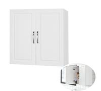 Sobuy® Frg231-W Meuble Haut Armoire De Toilettes Salle De Bain Suspendue Placard Commode Murale ¿ 2 Portes - Blanc Blanc