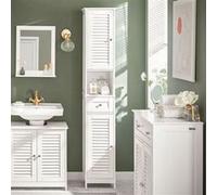 SoBuy FRG236-W Meuble Colonne de Salle de Bain Armoire haute Meuble rangement Blanc G