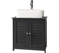 SoBuy FRG237-DG Armoire basse pour lavabo Armoire basse en gris foncé LHT env : 60x58x35cm