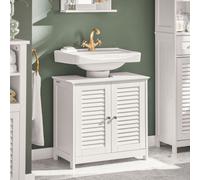 SoBuy FRG237-II-W Armoire basse pour lavabo Armoire basse de salle de bain en blanc LHT env : 57x58x35cm