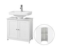 Sobuy Frg237-Ii-W Meuble Sous-Lavabo Meuble De Salle De Bain Vasque Housse Colonne Lavabo - 2 Portes Et 2 Étages À LIntérieur -Blanc Blanc
