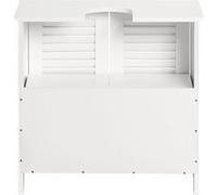 SoBuy FRG237-W Meuble Sous-Lavabo Meuble de Salle de Bain Vasque - 2 portes et 2 étages Blanc G