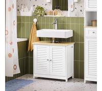 SoBuy FRG237-WN Armoire basse pour lavabo Armoire de salle de bains Meuble bas en blanc naturel LHT env. 60x59x35cm
