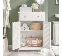 Meuble Bas De Salle De Bain Avec Tiroir Et Cloison Amovible Meuble De Rangement Buffet Com - Sobuy Frg238-W Blanc