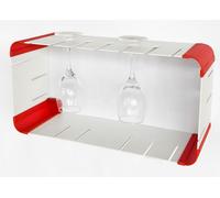 Sobuy Frg24-Wr -- Blanc-Rouge,Étagères Lounge Cube, Rayonnages, Plateau De Cube, Étagère Murale Avec Porte-Verress Multicolore