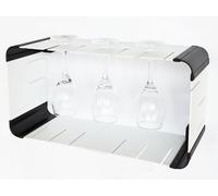 Sobuy Frg24-Ws -- Blanc-Noir,Étagères Lounge Cube, Rayonnages, Plateau De Cube, Étagère Murale Avec Porte-Verress Multicolore