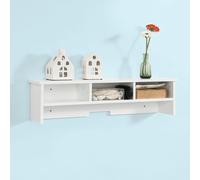 Sobuy® Frg255-W Étagère Murale Étagère De Rangement Avec 3 Compartiments ¿ Blanc Blanc